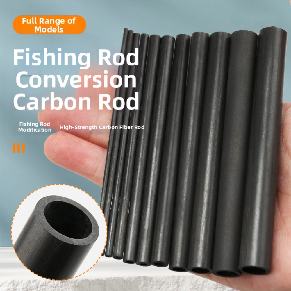 Fishing Rod Tip Replacement - ท่อคาร์บอนไฟเบอร์กลวงสีดำขนาด 10 ซม. สำหรับซ่อมคันเบ็ดตกปลา แข็งแรง ใช้สำหรับเปลี่ยนปลายคันเบ็ด