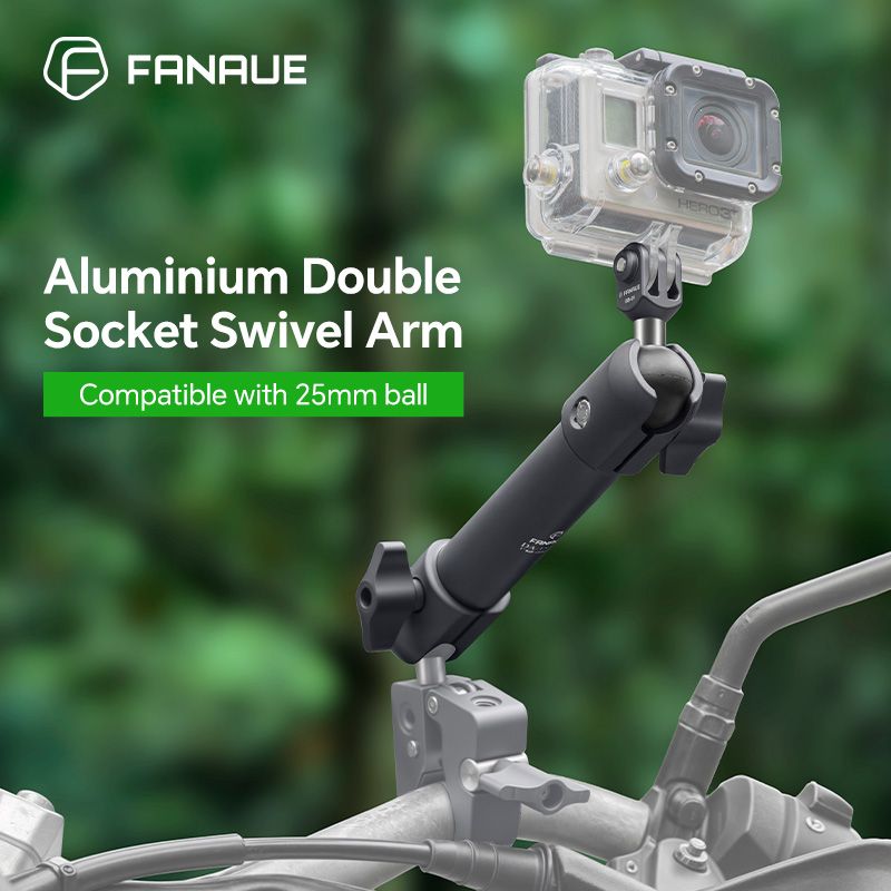 Fishing Rod Holder - FANAUE ที่ยึดโทรศัพท์มอเตอร์ไซค์ หัวบอล แกนเชื่อมหมุนได้สองทิศทาง 15 ซม.