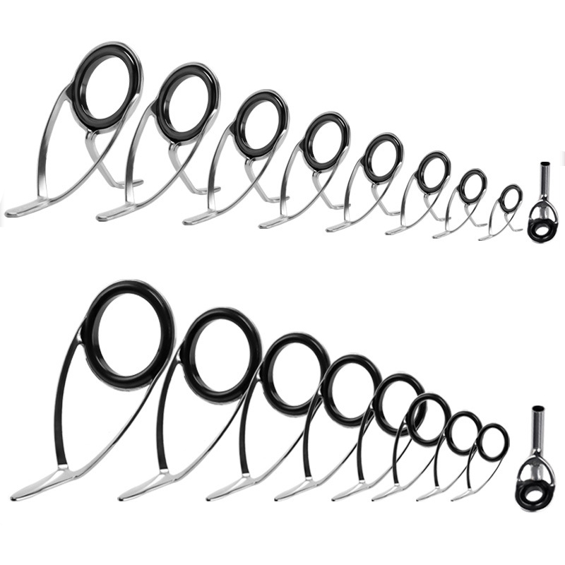 Fishing Rod Building Kit - ชุดซ่อมห่วงนำทางเบ็ดตกปลา9ชิ้น, แหวนเซรามิกสปินนิ่งการสร้างเสาตาใหม่ชุดเปลี่ยนอุปกรณ์ตกปลา