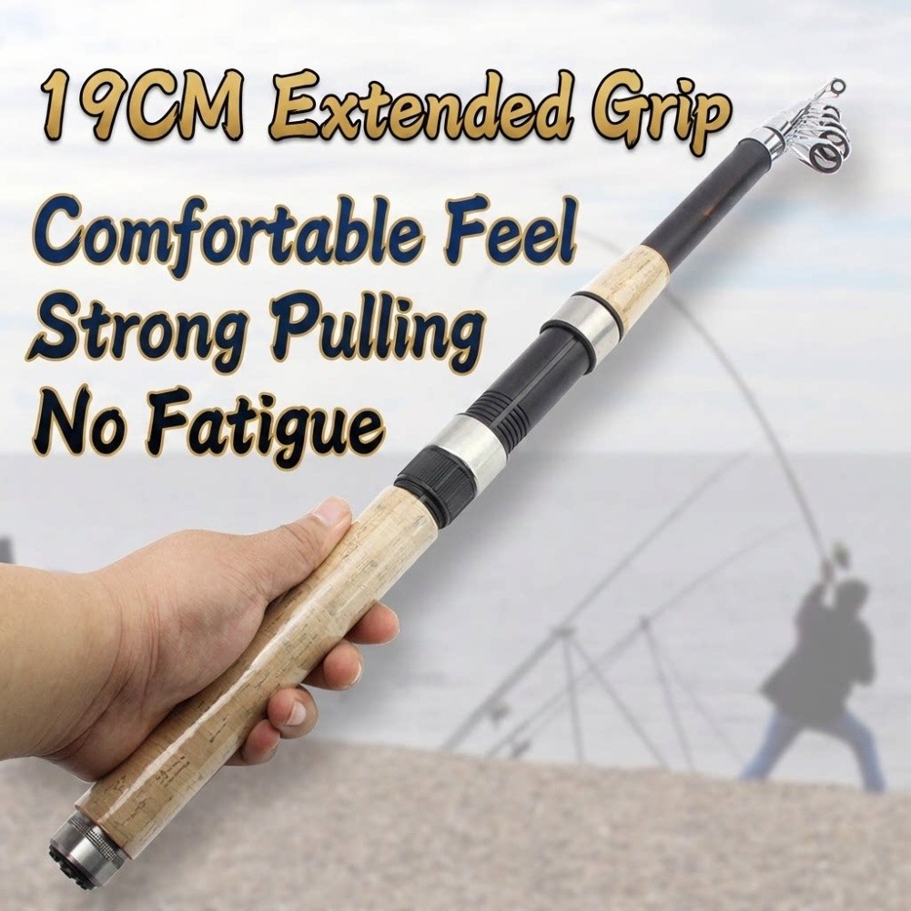 Fishing Rod Telescopic - คันเบ็ดตกปลาไฟเบอร์กลาสแบบยืดหดได้ ความยาว 2.1-3.6 เมตร พกพาสะดวกสำหรับการเดินทาง เหมาะสำหรับตกปลาคาร์พ