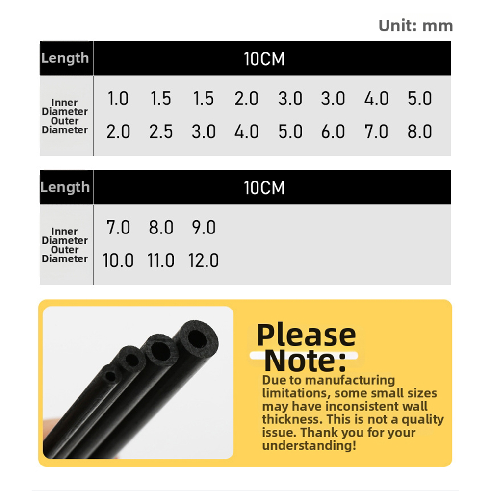 ท่อคาร์บอนไฟเบอร์กลวงสีดำขนาด  - Fishing Rod Tip Replacement บทวิจารณ์และราคา