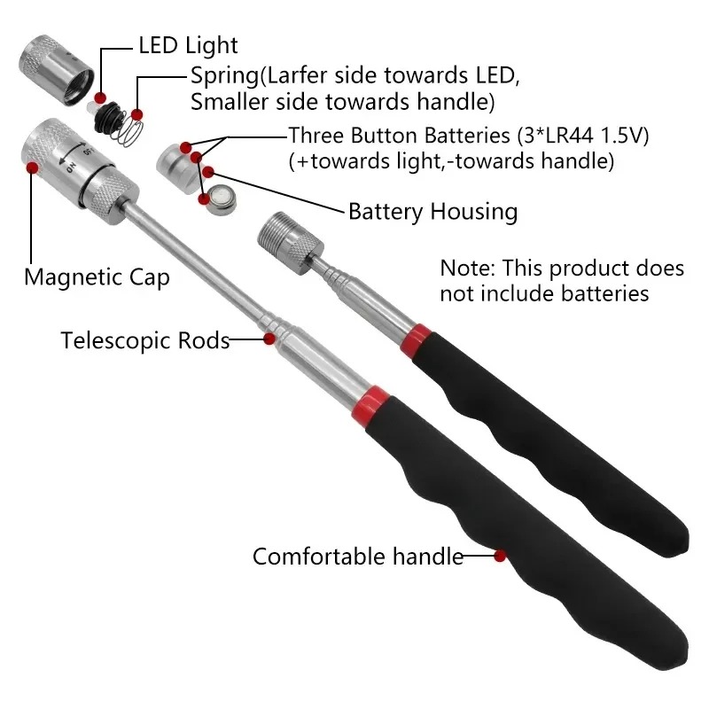 ปากกาแม่เหล็กแบบยืดหดได้พร้อมไ - Fishing Rod Telescopic บทวิจารณ์และราคา